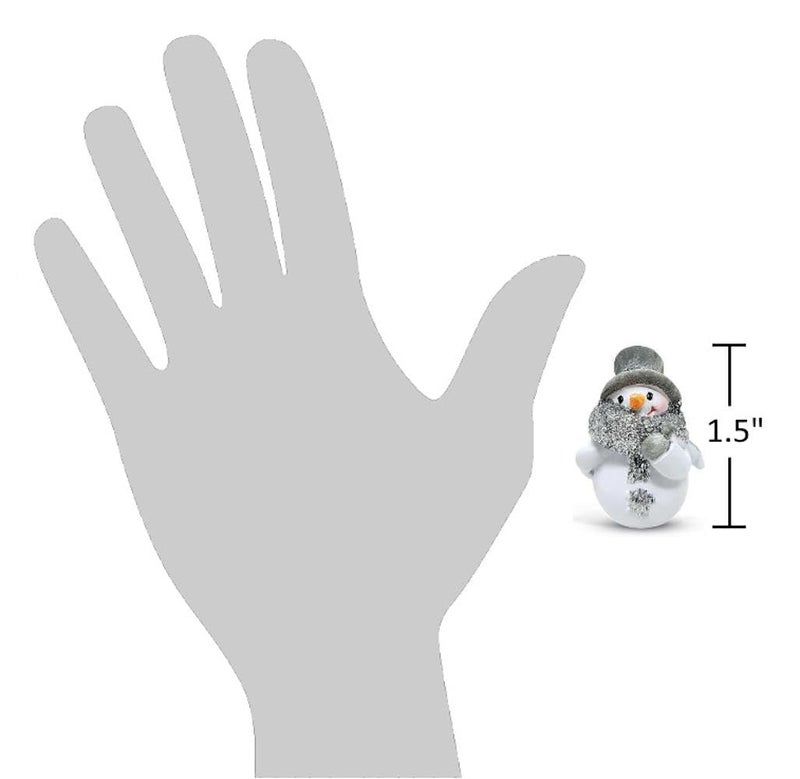 Ganz 1.5" Miniature Glittered Snowman Figurines - Set of 4 Assorted Styles - Image 1